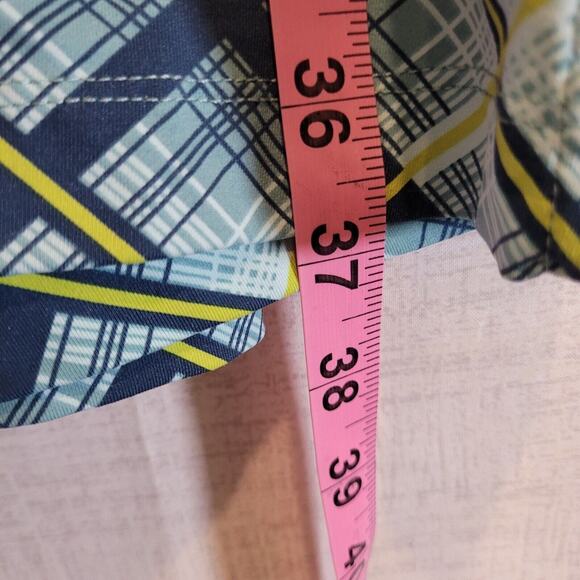 Title Nine Racerback Dress Womens Medium Geometric Plaid Active Blue Swim Cover - Picture 7 of 7